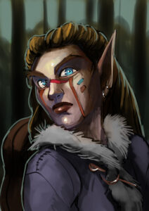 argumentative Elf Barbarian from the northern icelands who left their home in disgrace